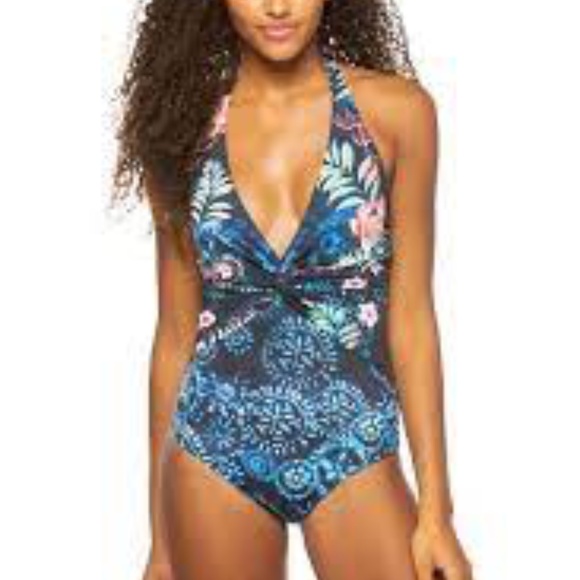 Johnny Was Other - JOHNNY WAS ANNIA TWIST HALTER ONE PIECE SWIMSUIT. SIZE  XS